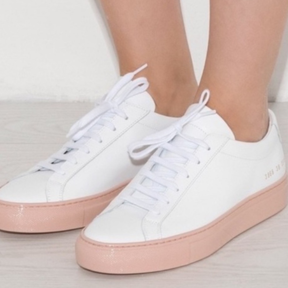 Common Projects Pink Soles Tennis Shoes 38